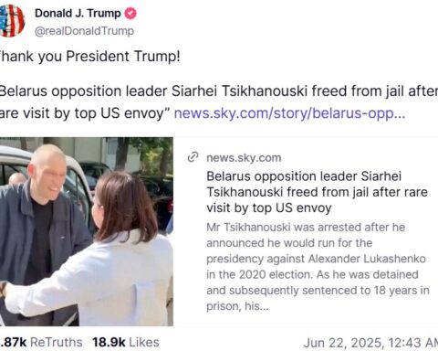 Трамп прокомментировал освобождение Сергея Тихановского.