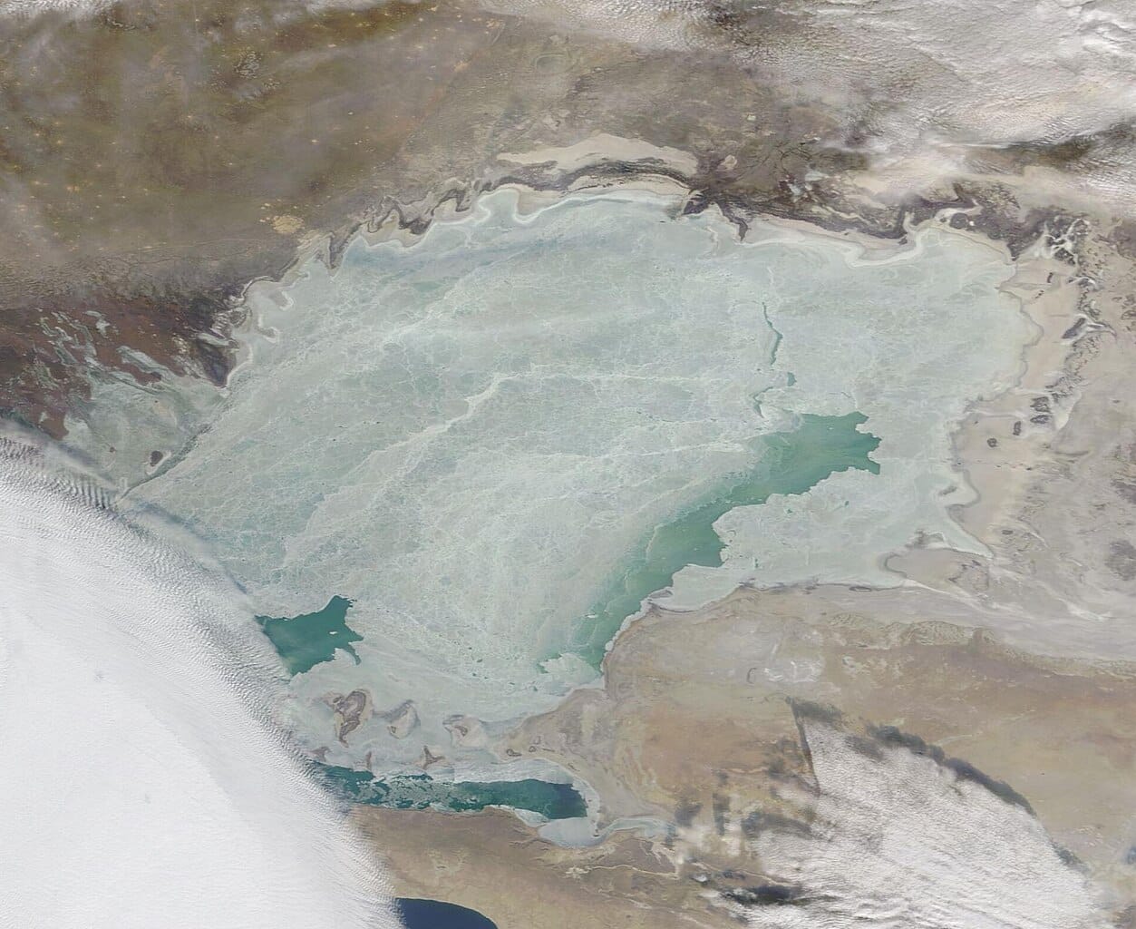 В Каспийском море образовался новый остров из-за обмеления