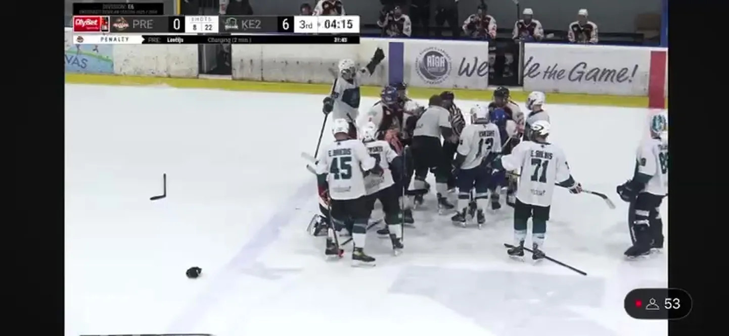 EHL осуждает драку между командами Priedaine и Ķekavas Clippers на хоккейном матче