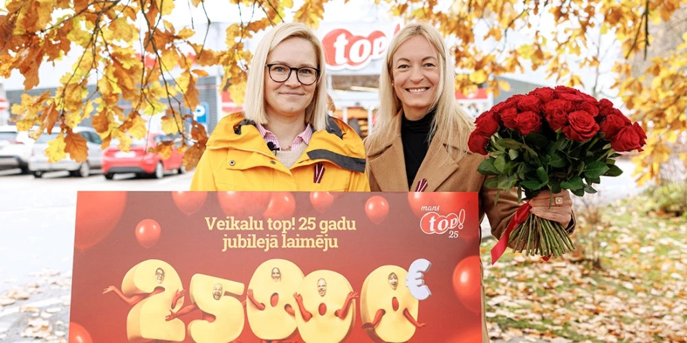 Учительница из Добельского края выиграла 25 000 евро в магазине top!