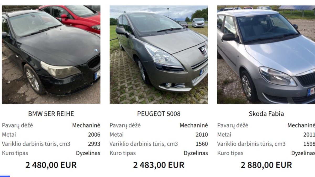 В Литве продают конфискованные автомобили через интернет-магазин налоговой инспекции