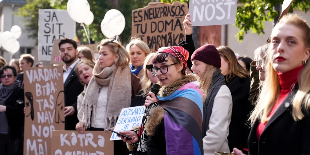 В Риге снова протестуют против выхода Латвии из Стамбульской конвенции