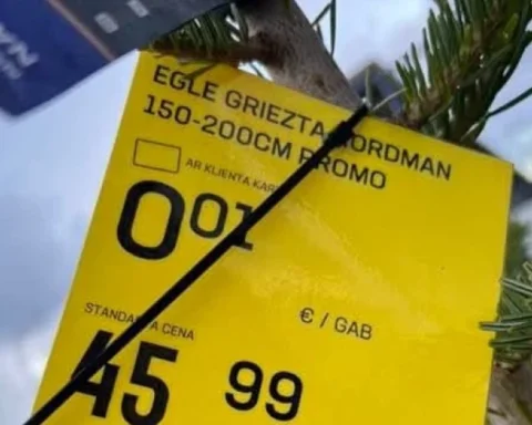 Латвийцы могут приобрести ёлку за 1 цент в магазинах K SENUKAI