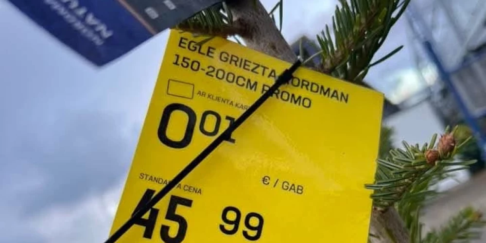 Латвийцы могут приобрести ёлку за 1 цент в магазинах K SENUKAI