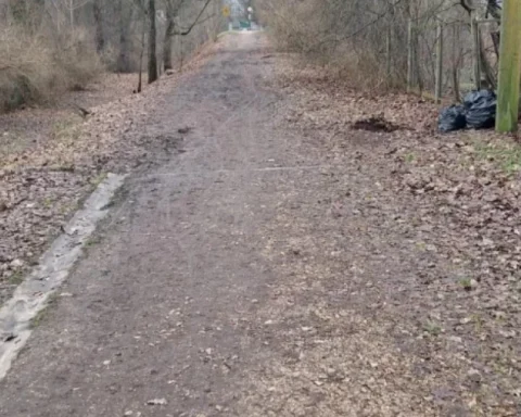 Рождественские огни в Огре контрастируют с неубранными улицами и грязью