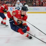 Сандис Вилманис забросил свою первую шайбу в НХЛ в матче против "Юта Маммот"