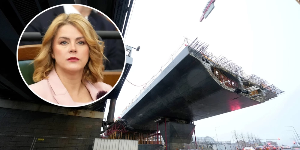 Силиня требовала ответственности за недостроенный мост Rail Baltica через Даугаву