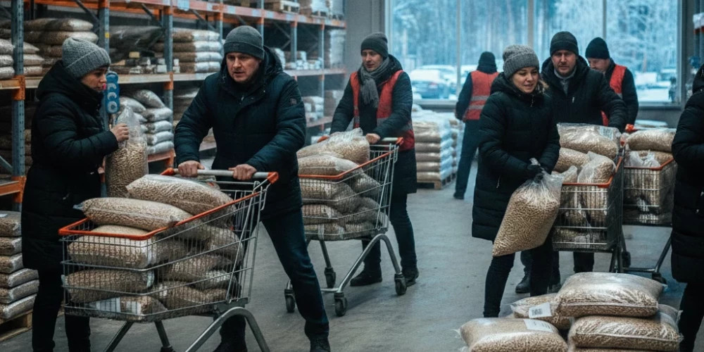 Ажиотаж в Латвии: жители массово закупают гранулы, несмотря на стабильный спрос