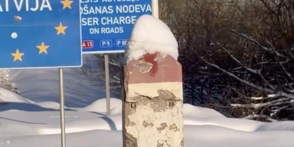 Латвийцы возмущены отсутствием герба на пограничном столбе