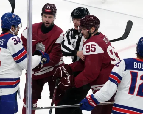 Сборная Латвии проиграла США 1:5 в первом матче Олимпиады-2026