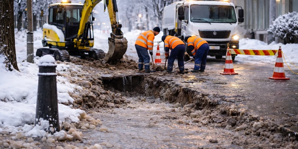 В Риге увеличилось количество аварий на водопроводе из-за морозов
