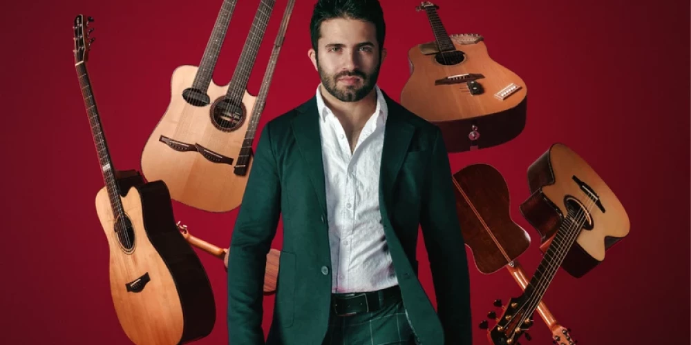 В Риге выступит итальянский гитарист Лука Стриканьоли, играющий на пяти гитарах одновременно