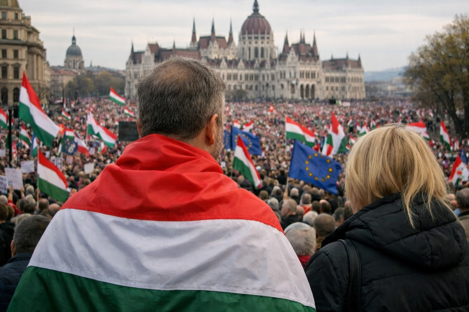 Массовая мобилизация в Будапеште предвещает политический перелом в Венгрии