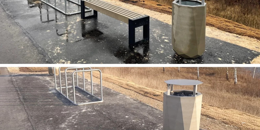 В Саласпилсе украли новые скамейки на благоустроенном веломаршруте