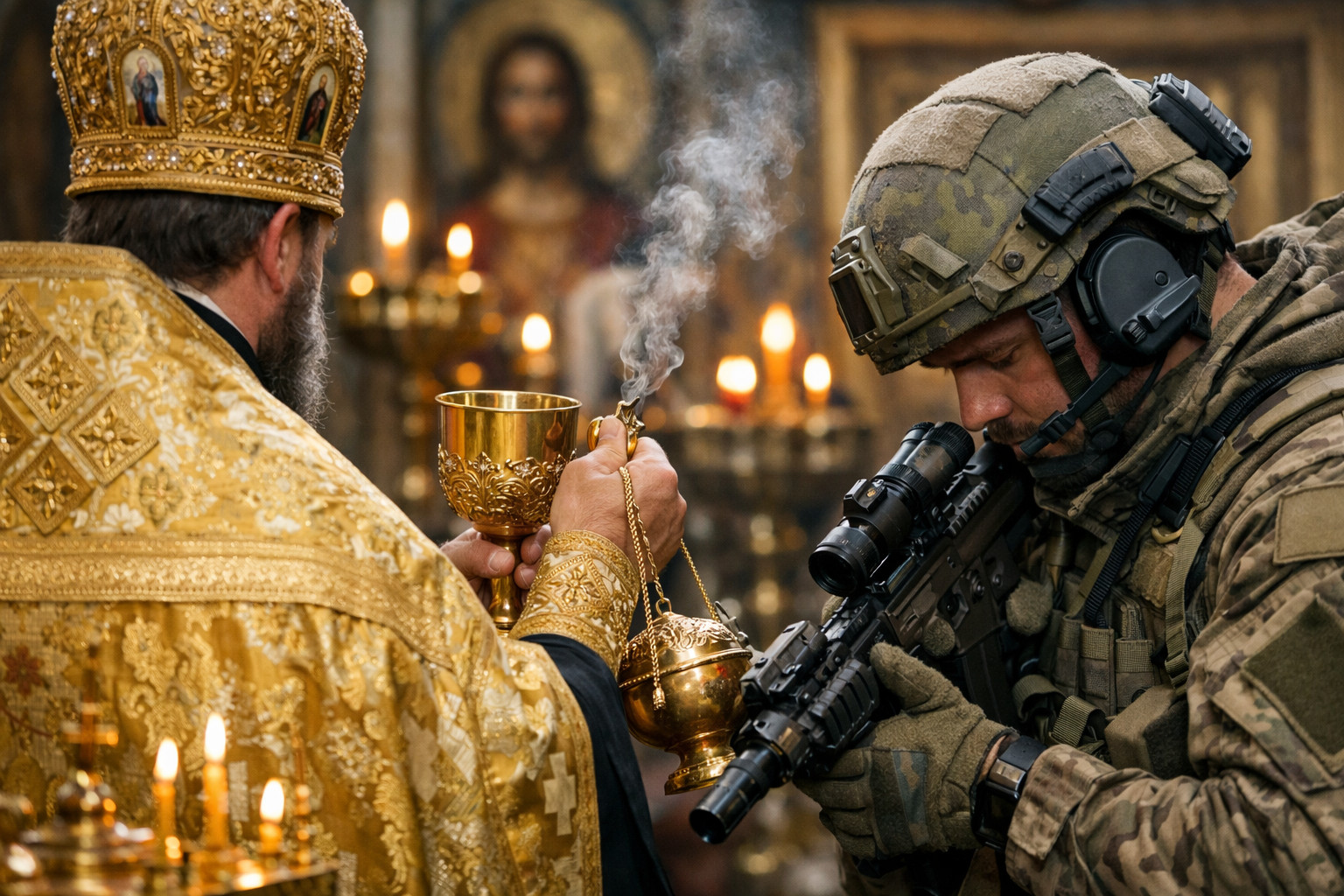 Литургия с элементами тактической подготовки: случай в подмосковном храме вызывает вопросы о роли церкви