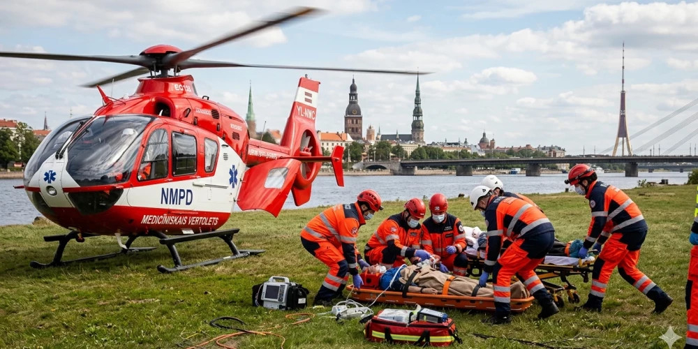 Латвии необходим медицинский вертолет практически ежедневно, но финансирование отсутствует