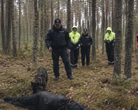Полиция с кадетами провела учения по поиску пропавшего человека в лесу под Царникавой