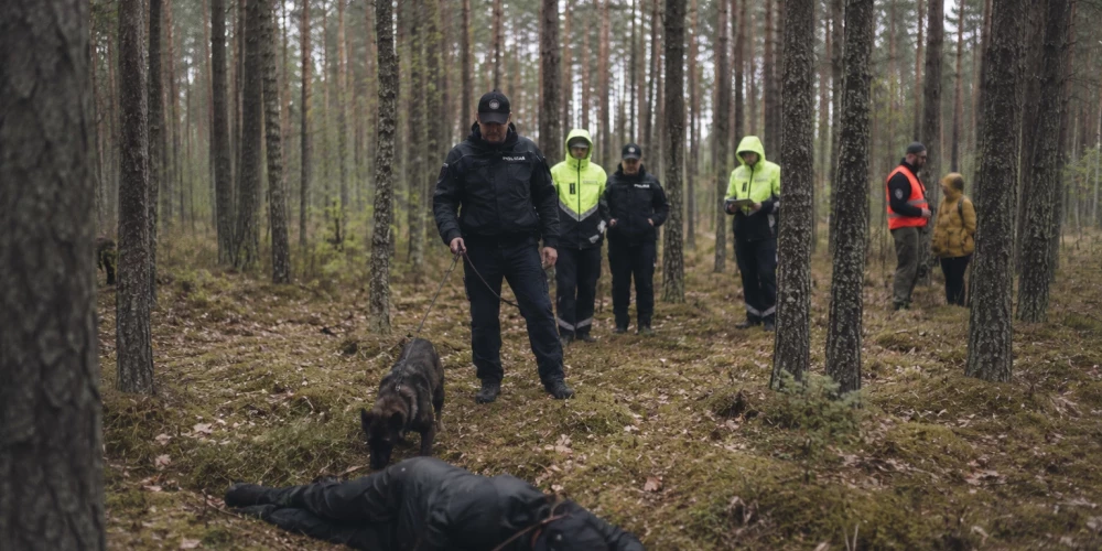 Полиция с кадетами провела учения по поиску пропавшего человека в лесу под Царникавой