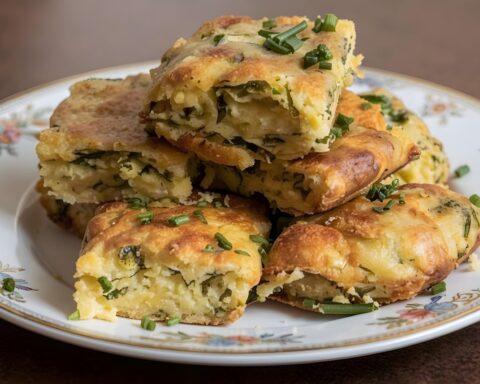Творожный пирог со шпинатом, сыром и яйцами