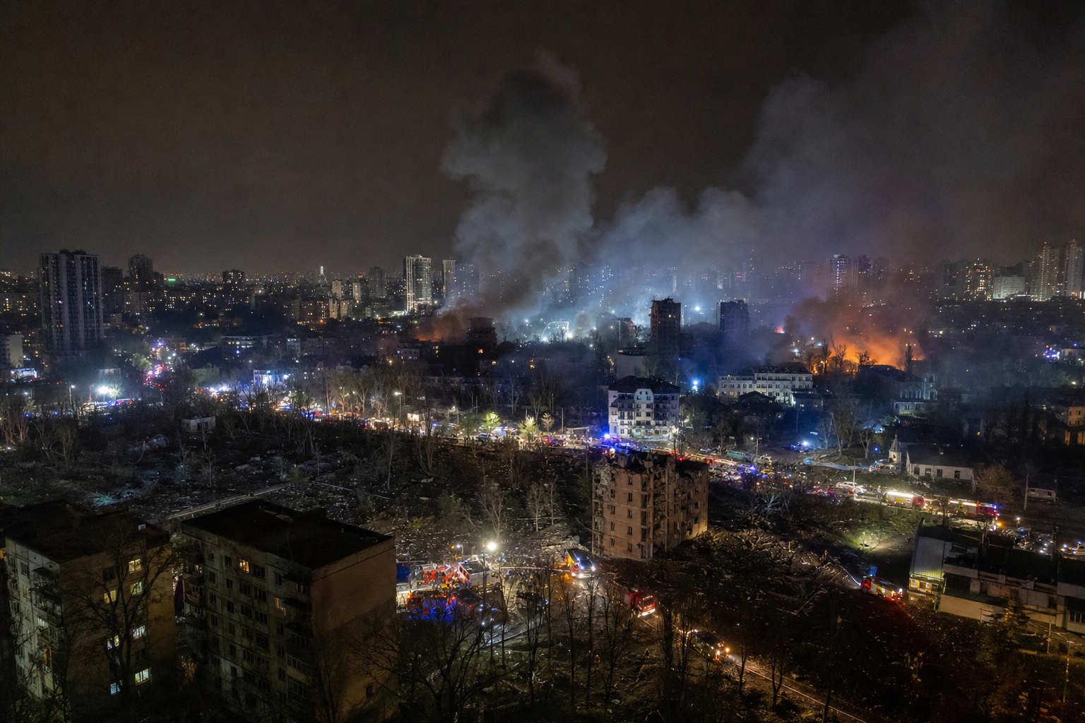 Российская армия нанесла массированный ракетный и дроновый удар по Киеву, Днепру и Харькову 15 июня 2026 года