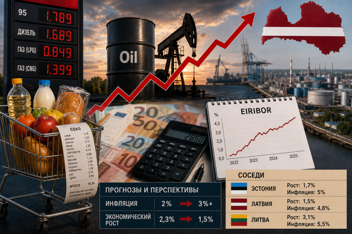 Рост цен на энергоресурсы ожидает Латвию из-за нефтяного кризиса и инфляции