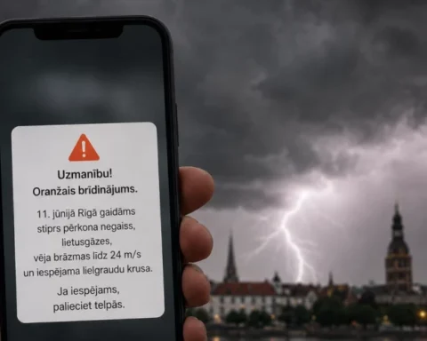 В Риге объявлено оранжевое предупреждение об опасной погоде с рекомендациями по подготовке