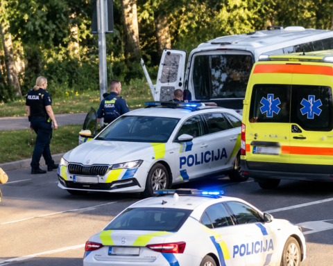 Полицейская погоня в Риге завершилась аварией автомобиля Ford в лесополосе