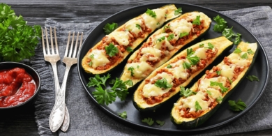 Приготовление фаршированных кабачков с мясом в аэрогриле