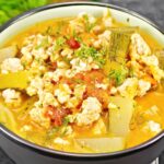 Рецепт овощного рагу с кабачками и куриным фаршем за 25 минут