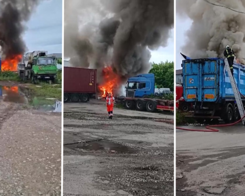 В Риге загорелся прицеп грузовика с бытовой техникой и металлоломом