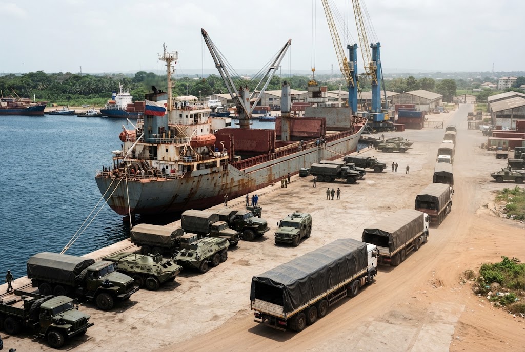 Российское подсанкционное судно доставило военную технику в Мали через Того