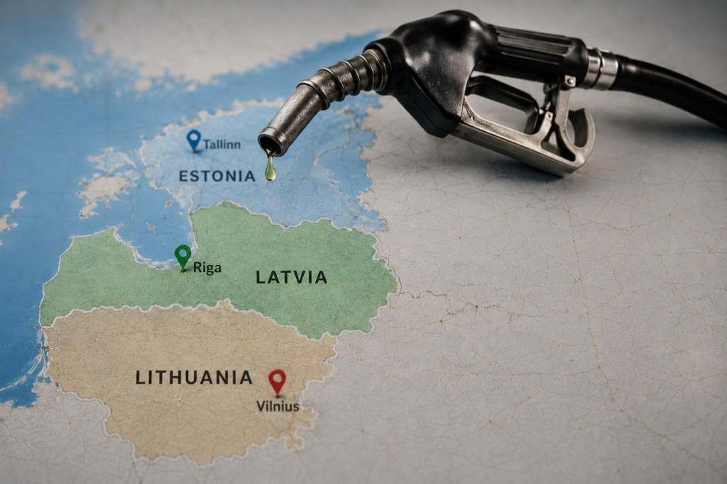 Рига стала единственной столицей Балтии с понижением цен на топливо, в отличие от Таллина и Вильнюса