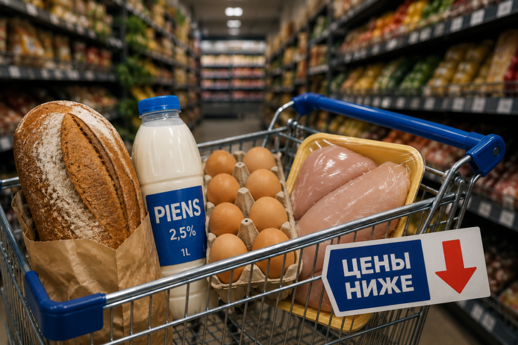 Снижение НДС привело к падению цен на продукты в Латвии на 7,5%