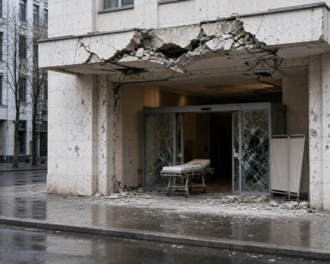 В Киеве сообщается о гибели женщины и повреждении научного учреждения и медицинского центра