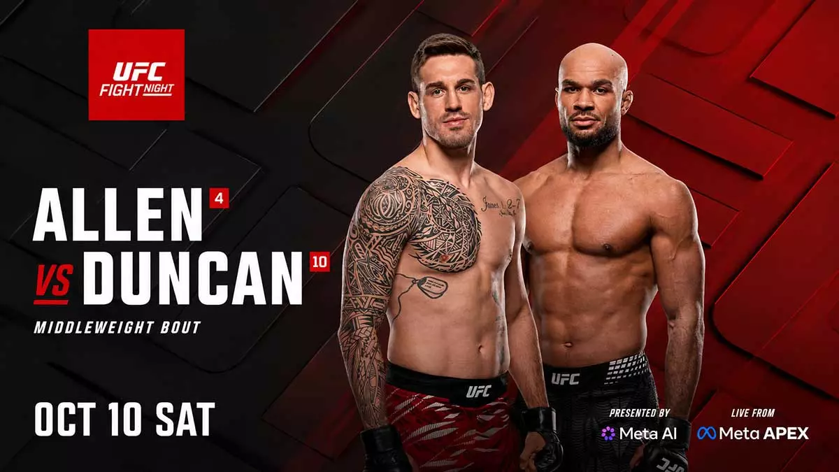 Брендан Аллен и Кристиан Лерой Данкан встретятся в главном бою UFC Fight Night 290 в Лас-Вегасе
