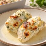Куриные рулетики с сыром в сметанном соусе