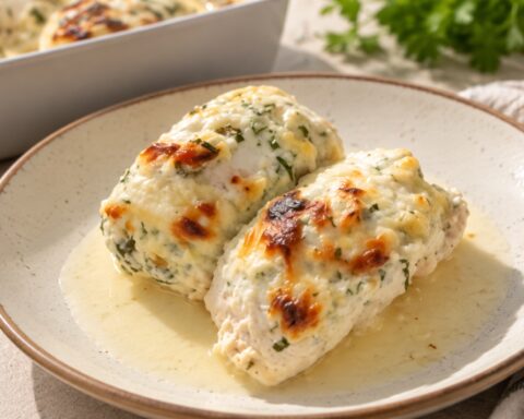 Куриные рулетики с сыром в сметанном соусе