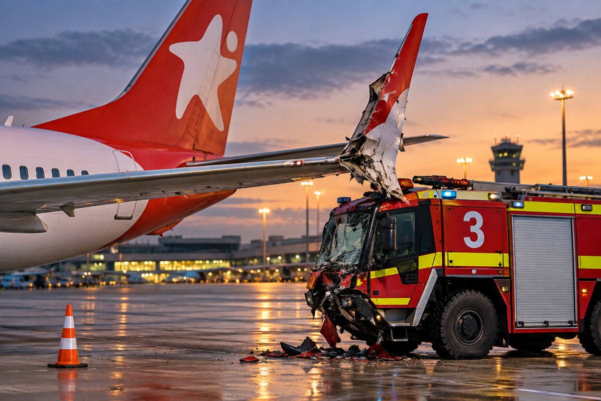 Boeing 737 MAX 8 турецкой авиакомпании столкнулся с пожарной машиной в Германии