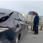 На Южном мосту в Риге произошло два ДТП подряд, оба без пострадавших